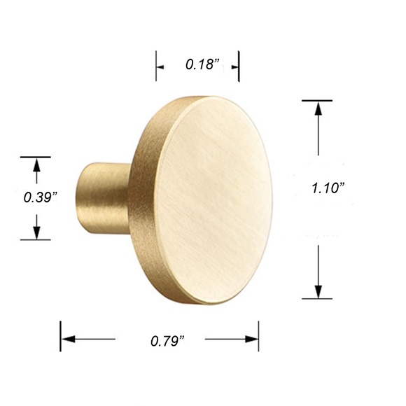Round  Cabinet Knob - Drawer Pull, Cabinet Handle, Gold Cabinet Knobs - Set of 2 - Picture 5 of 5